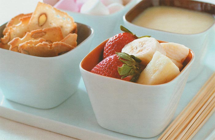 Fondue au chocolat blanc